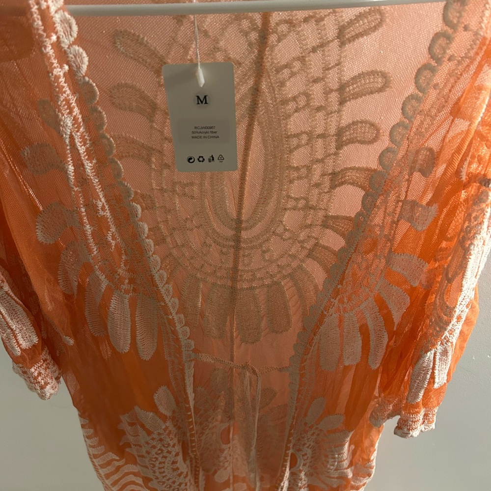Orange Lace Women’s Robe - Picture 3 of 4